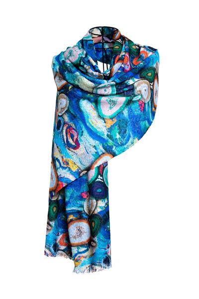 CASHMERE AND SİLK MAWLANA Şal imprimat din caşmir modal