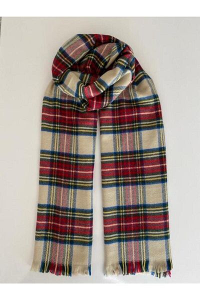 Makro Optik Red Cream Scottish Scarf