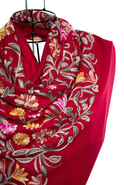 CASHMERE AND SİLK MAWLANA Modal Kaşmir Nakışlı Şal