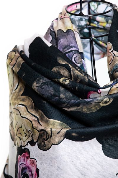 CASHMERE AND SİLK MAWLANA Modal Cashmere Printed Shawl