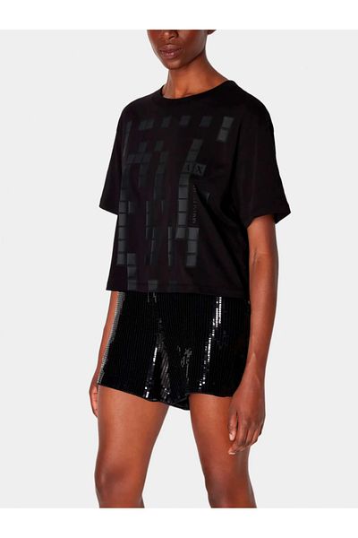 Armani Exchange تي شيرت أسود نسائي