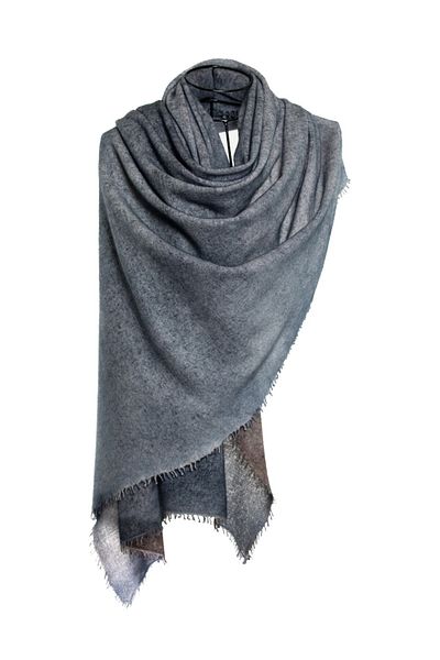 CASHMERE AND SİLK MAWLANA B,b Cashmere Double Color Knitted Shawl