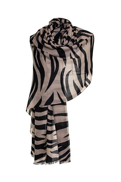 CASHMERE AND SİLK MAWLANA B,b Cashmere Printed (Zebra) Shawl