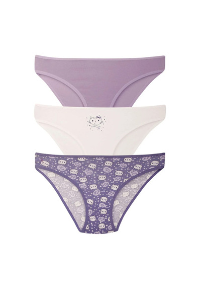 DOMİKİDS 3'lü Kız Çocuk Bikini Karışık Renk - 3/4, 5/6, 7/8, 9/10 -