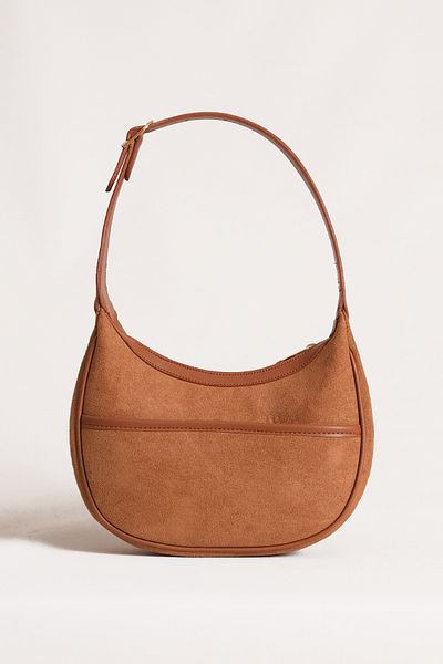 Çantacımstore Women's Suede Baguette Bag Brown310124