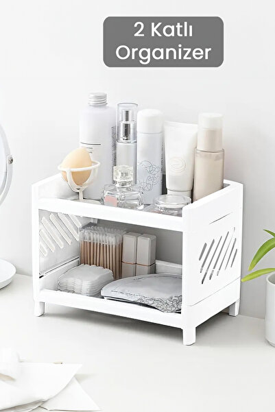 Meleni Home Dvostruki organizator za šminku, nakit i kozmetiku, višenamenski ...