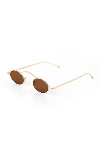 TomyHelf Gold Frame Brown Glass Unisex Women's Sunglasses