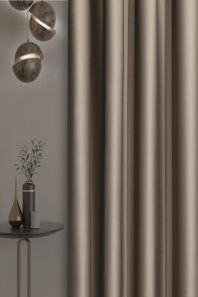De'Vor Blackout Blackout Background Curtain, Extra-forced Pleatless Planting Beige Background