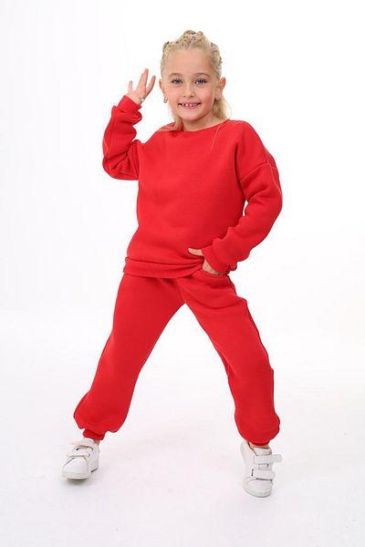 ÖYKÜ KİDS Three Thread Pocket Crew Neck Top and Bottom Set