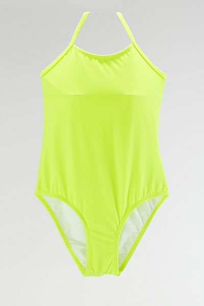 TooHot Girl's Green Neck Tie Back Detailed Swimsuit