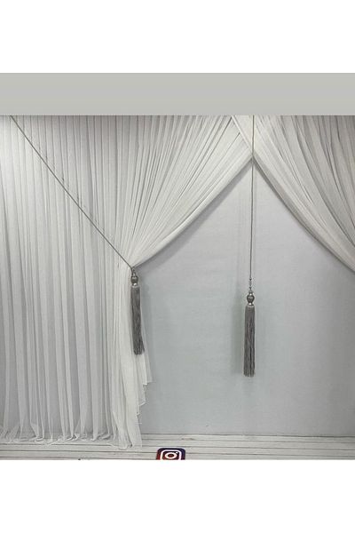 NP Narin Home Hidden Double Breasted Greek Tulle (1/3) Tight Pleat All Room Suitable Skirt Leaded Tulle Curtain,