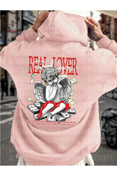 Revasser Hanorac cu glugă cu glugă, unisex, supradimensionat, cu imprimeu rea...