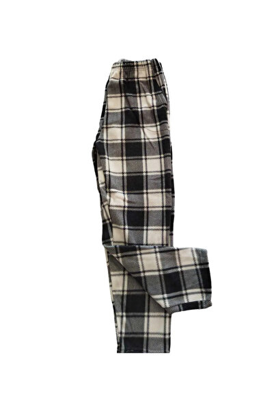 BAHHAR Men's Gray Pocketed Straight Leg Plaid Pajama Bottoms