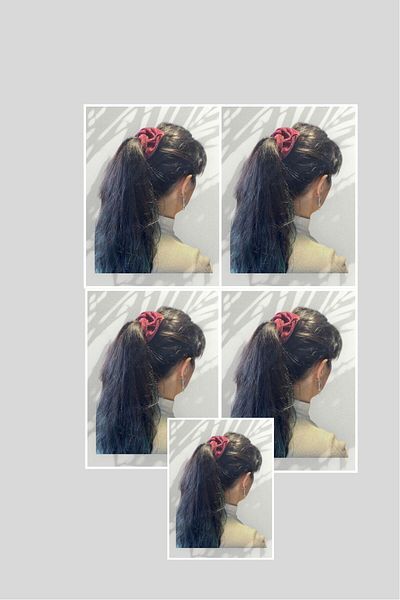 Dema Set of 5 Glitter Fabric Red Color Elastic Buckles