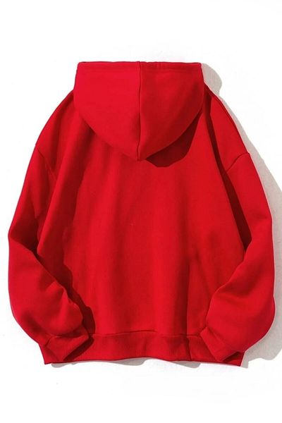 npLStore Унисекс суитшърт с качулка, червен, без принт