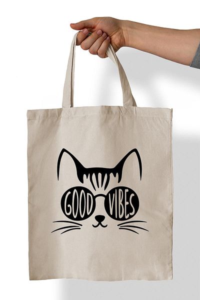 remonz Τσάντα Good Vibes Printed 100% Cotton 35x38 cm