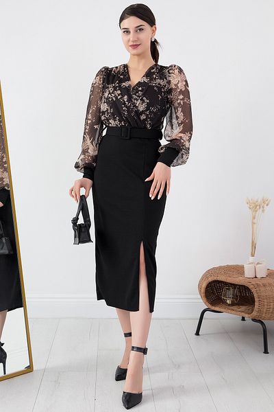 PULLIMM Rochie creponată cu centură din șifon GRS3289