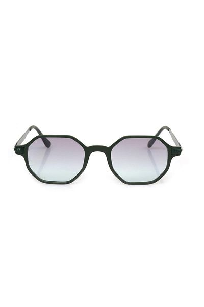 TomyHelf Uv400 Protected Green Frame Green Gradient Glass Geometric Women Sunglasses