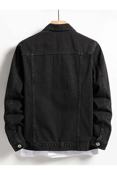 tetramoda Τζιν Τζιν Μπουφάν Unisex Slim Fit Μαύρο