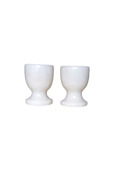 Concept ONYX by CEHRELI Natural Stone Marble Footed Egg Bowl Set of 2