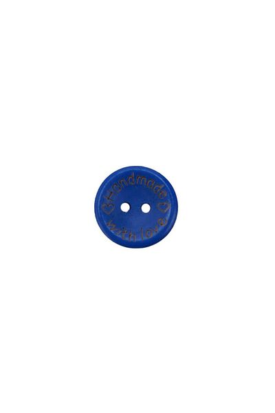 Ritzz Colorful Handmade Written Wooden Button 20 Mm (10 PCS) - Navy Blue