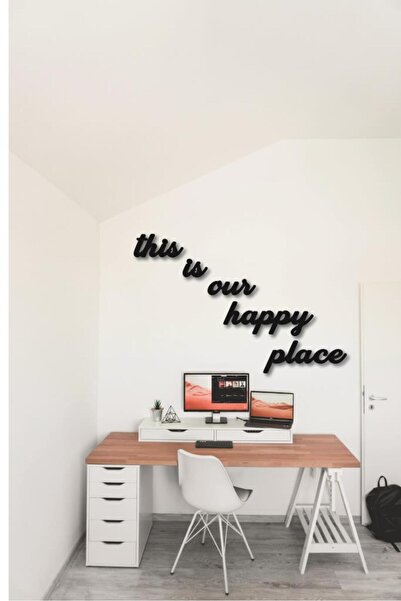 AVMmarketim Dekoratif Tablo This Is Our Happy Place Duvar Yazısı Dekoratif Obje