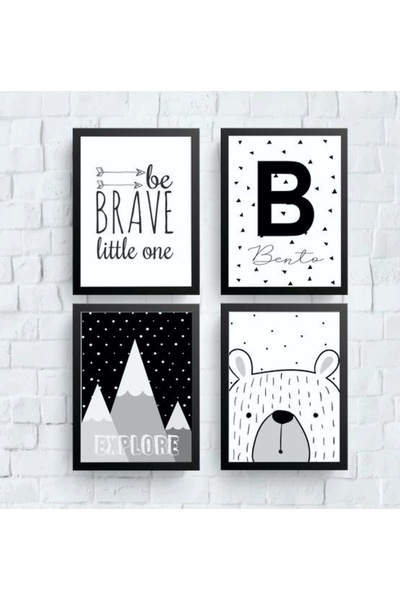 icase Brave Little One Bear Bento Explore Decorative Design Painting Σετ 4 πι...