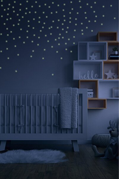 Artikel 100 Adet Fosforlu Mini Yıldız Yeşil Karanlıkta Parlar Duvar Ve Tavan ...