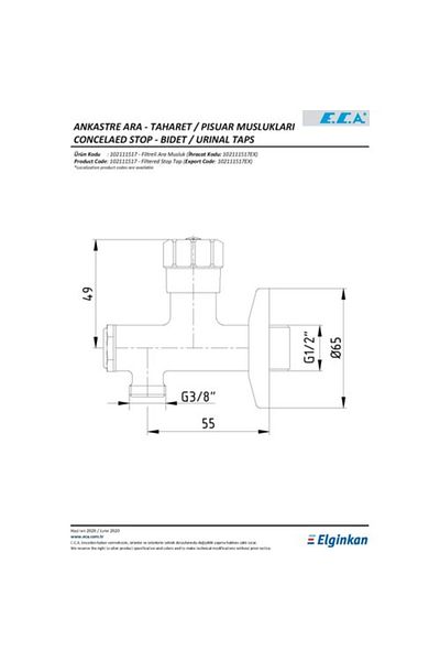 Eca 2 Pieces Intermediate Faucet with ECA Filter102111517