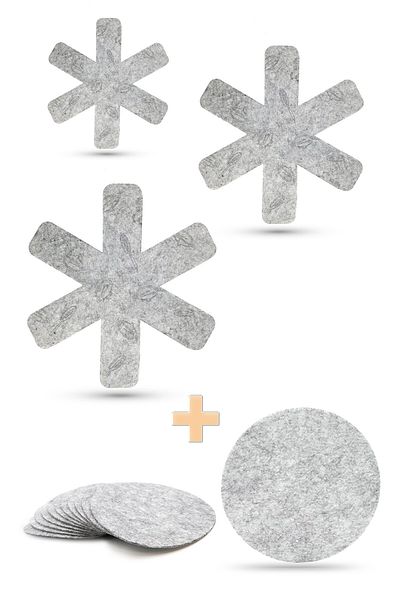 Artikel Pan, Pot and Pyrex Protective Anti-Scratch Felt, Gray Felt Coaster Set of 12