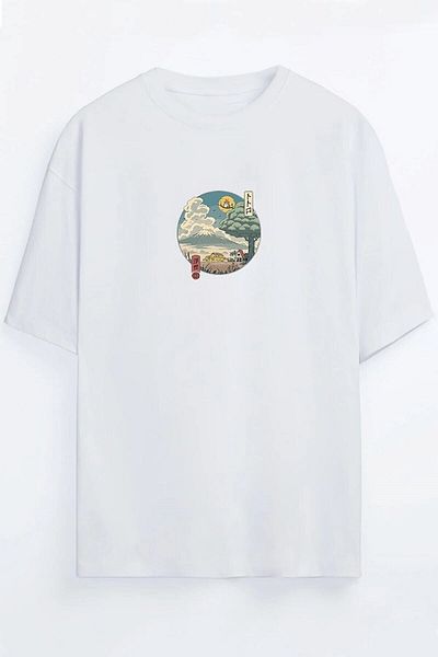 Yaprak Hediyelik Totoro Anime Printed Unisex - Tricou alb
