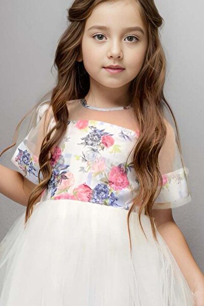 Riccotarz Κορδέλα κορδέλα αγκράφα και κορδέλα Λεπτομερή τούλι με μοτίβο λευκό φόρεμα