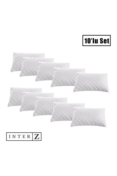 INTER Z Set of 10 Pillow Protectors, Quilted Patterned Pillow Mattresses, 50 X 70 cm