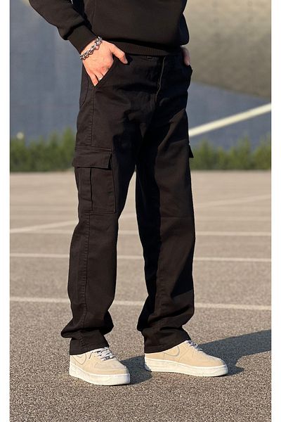wamoss Ανδρικό παντελόνι Cargo 2024 Black Baggy - Skb