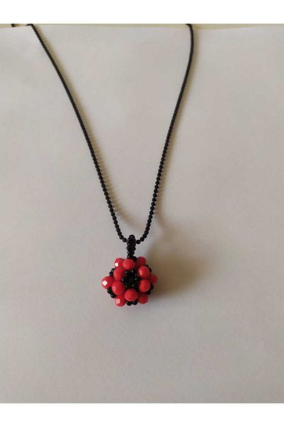 Sam Cevşen Necklace with Chain / Handcrafted Crystal Bead Knitted /