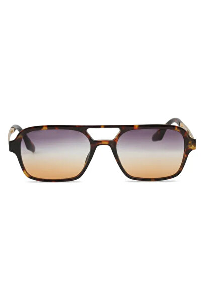 TomyHelf Dikdörtgen Tasarım Leopar Çerçeve Siyah Degrade Cam Kadın Güneş Gözlüğü