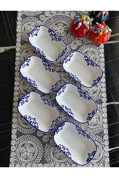 Areyma Isırgan Model 6’lı Dikdörtgen Küçük Kahvaltı Tabağı