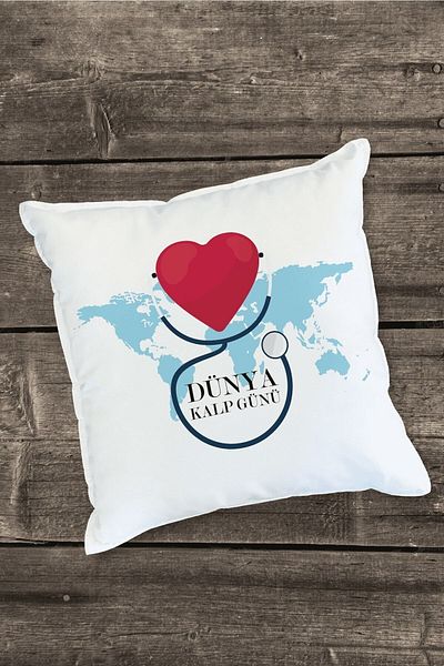Yaprak Hediyelik World Heart Day Designed Pillow