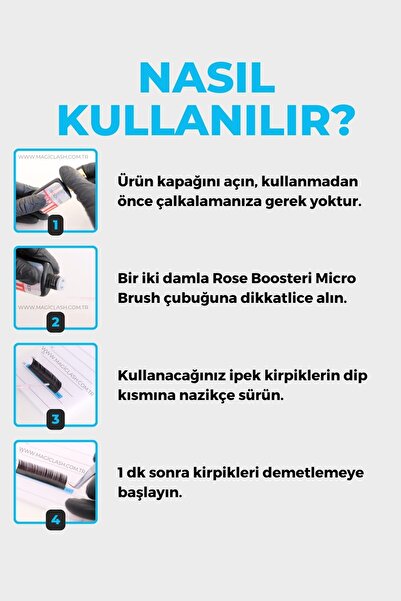 Magic Lash Rose Booster İpek Kirpik Yapıştırıcı Hızlandırıcı & Güçlendirici