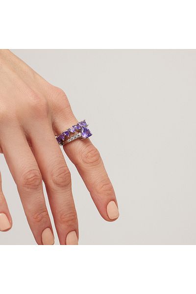 Merano Design خاتم قلب أرجواني