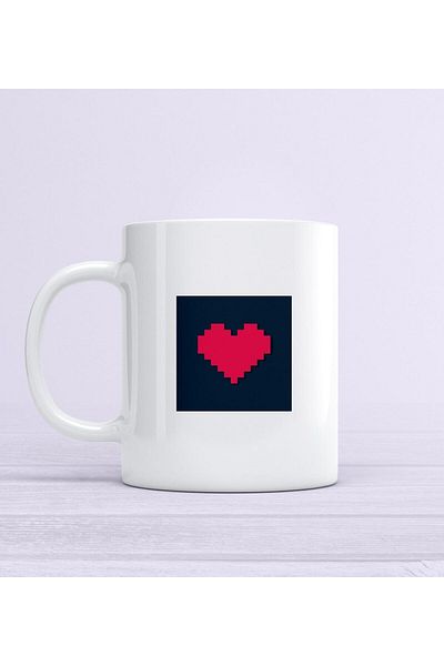 Yaprak Hediyelik Valentine's Day Special Pixel Heart Mug