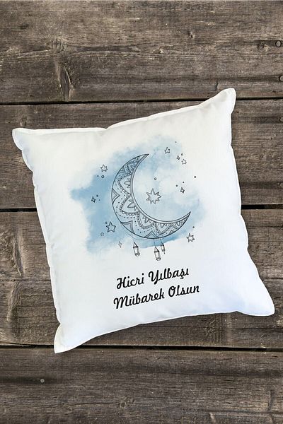 Yaprak Hediyelik Hicri New Year's Special Moon Design Pillow