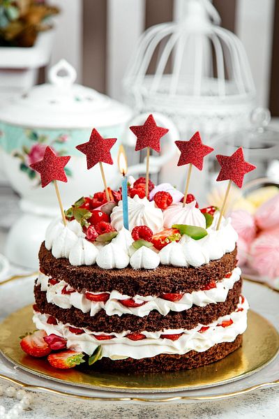 Artikel Red Star Glitter Eva Toothpick Cupcake Toppers Cupcake Stick 12 Pieces