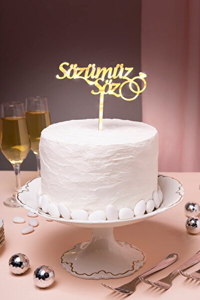 Artikel Gold Sözümüz Söz Yazılı Ayna Pleksi Pasta Üstü, Nişan Partisi, Söz Pa...