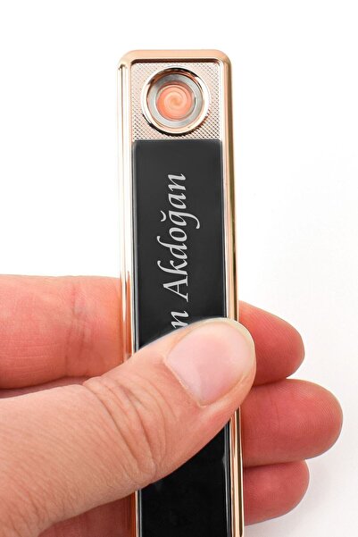 Yaprak Hediyelik Kişiye Özel Isim Baskılı Çakmak Şarjlı Usb'li Dokunmatik Elektronik Çakmak