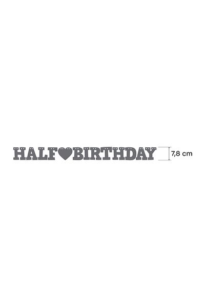 Artikel Orange Half Birthday Written Banner, Half Age Party, Birthday Ornament, Glittered Eva Banner