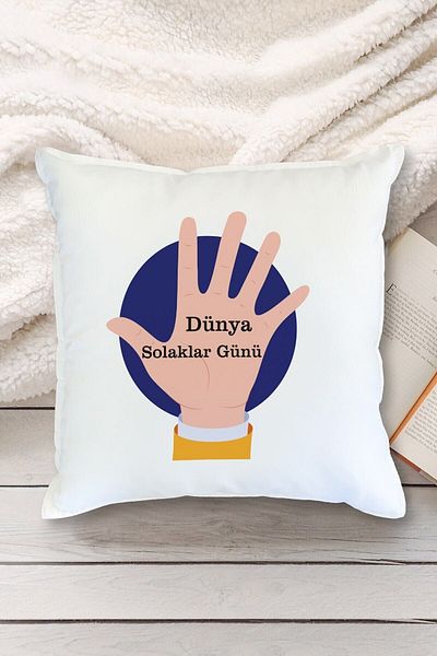 Yaprak Hediyelik World Left-Handed Day Designed Pillow