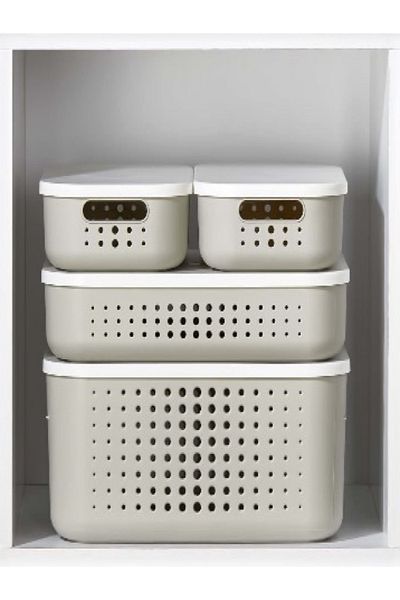 Bayev Bubble Cream 4 Piece Closet Organizer Set Storage Box with Lid