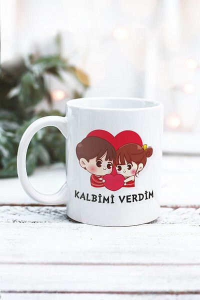 Yaprak Hediyelik كوب بتصميم I Gave My Heart لعيد الحب