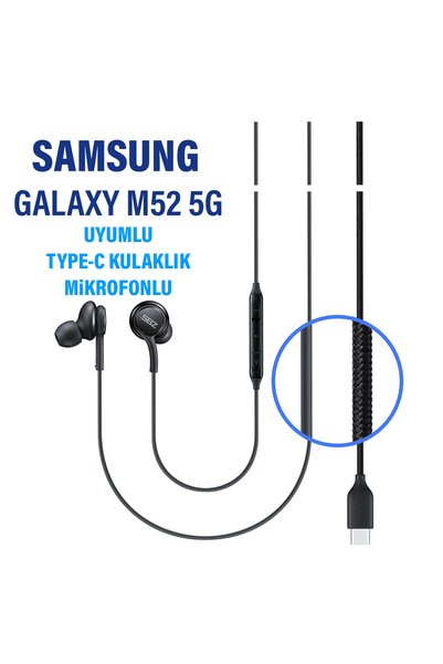 EXENAR Type C Kulaklık Samsung Galaxy M52 5G Uyumlu Kulaklık